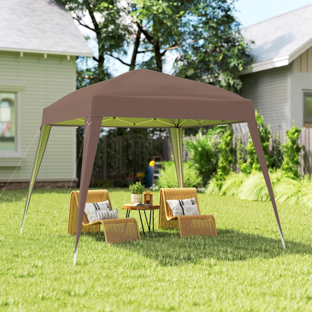 Carpa da giardino pieghevole 240x240 cm ¨C zephmum ¨C marrone
