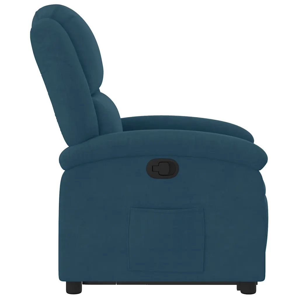 Poltrona Alzapersona Reclinabile Blu in Velluto 3204310