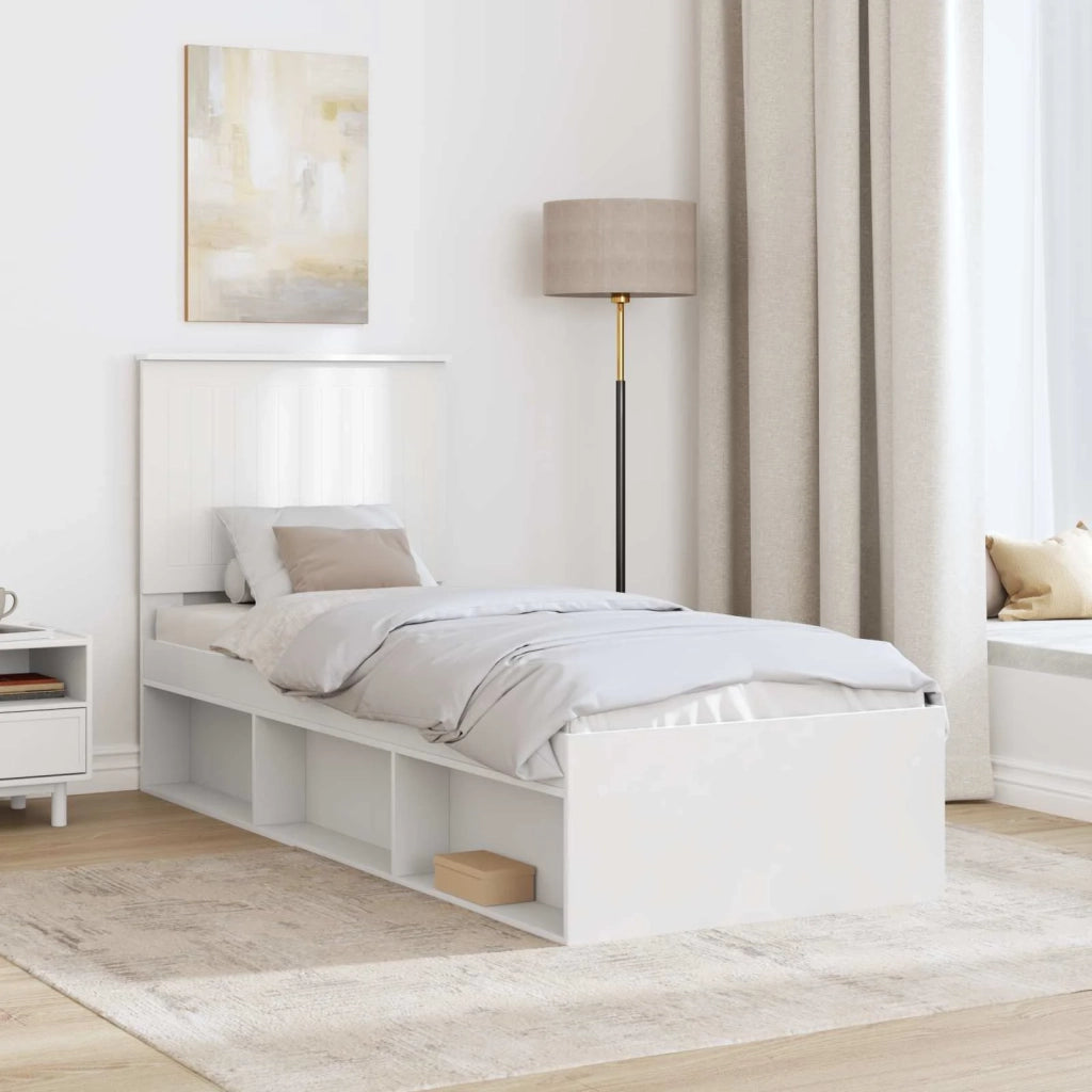 Struttura del letto Bianco 75 x 190 cm Pino massello 3411073