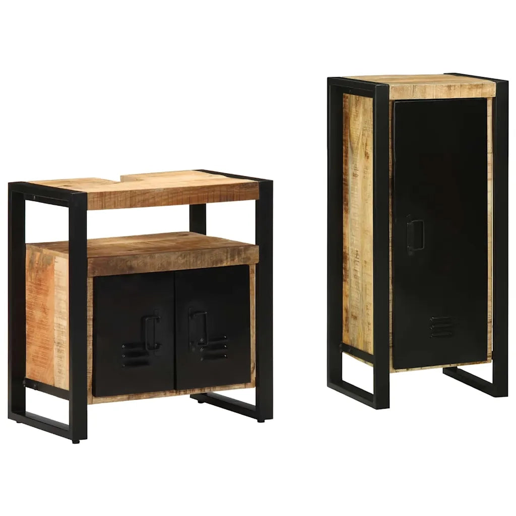 Set di mobili per il bagno 2 pcs Legno di mango massello