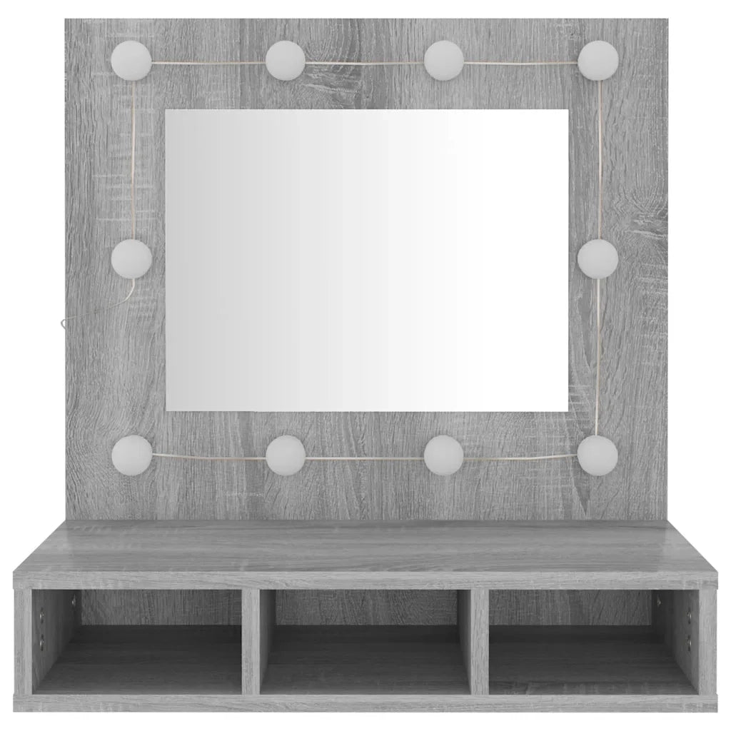 Mobile a Specchio | Armadio da bagno con LED Grigio Sonoma 60x31,5x62 cm