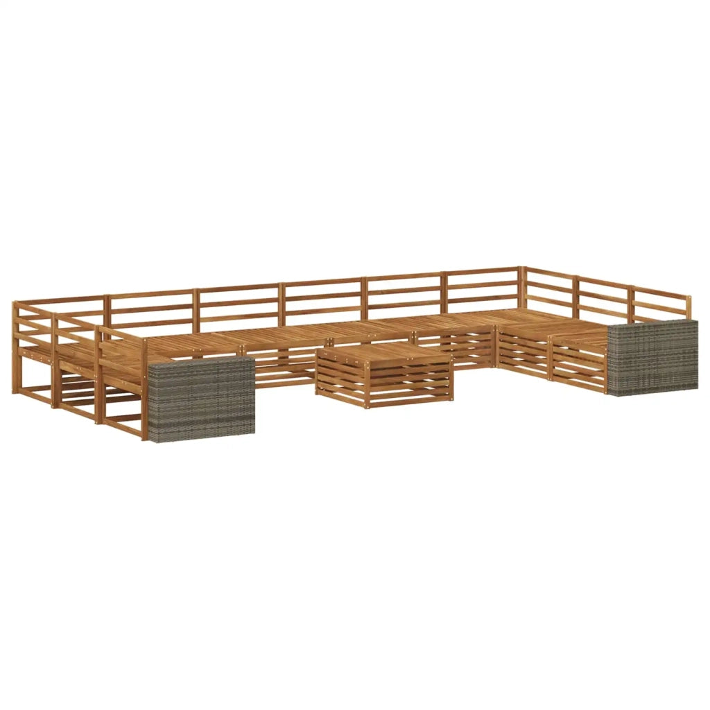 Set divani 11 pz Legno di Acacia Massello 3383937
