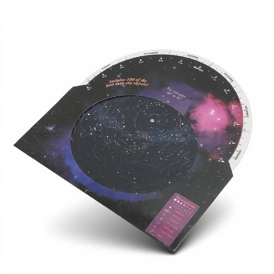 Accessorio Astronomico - Mappa Celeste - Facile da Usare - 100 Agglomerati Stellari - Nebulose/Sistemi Stellari - Adatto per Latitudine Nord - Guida alle Stelle