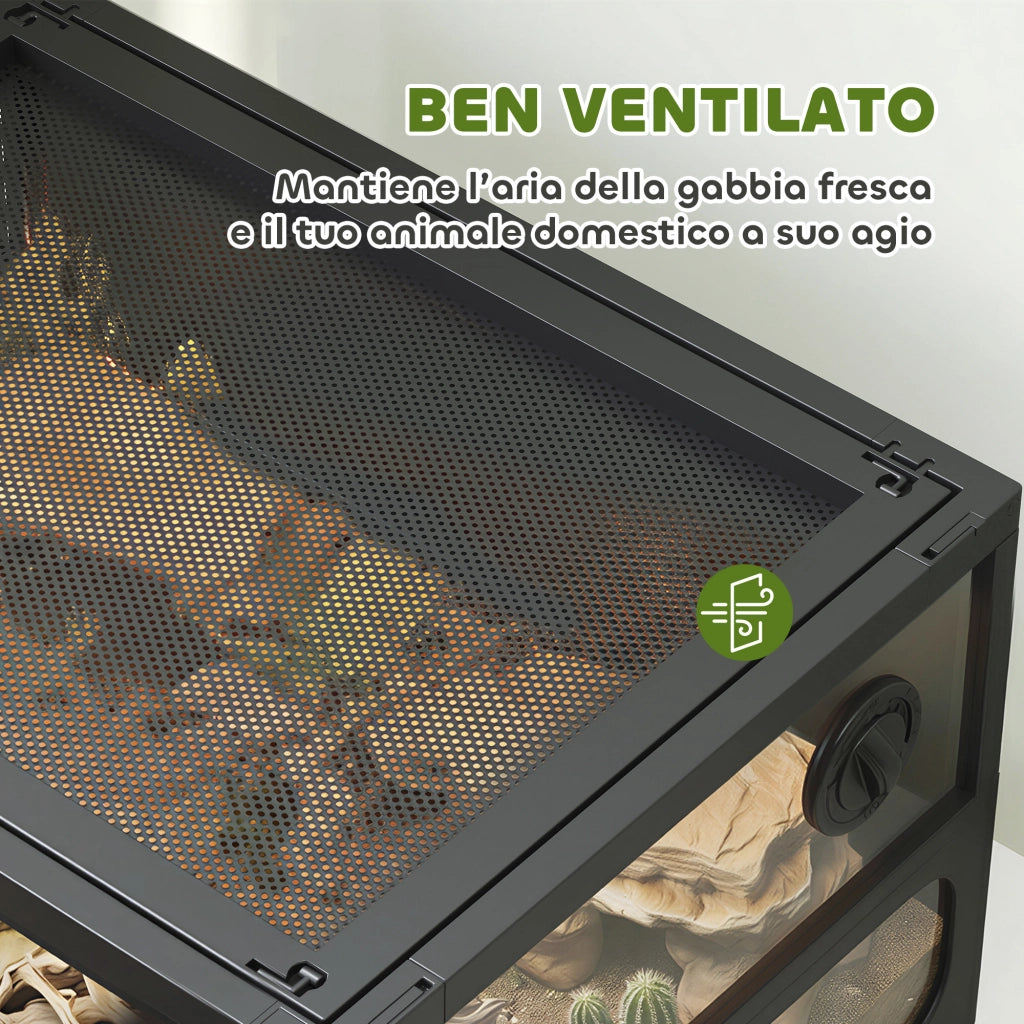 Rettilario Rialzato Pieghevole ¨C zephmum ¨C Nero 60x45x32 cm