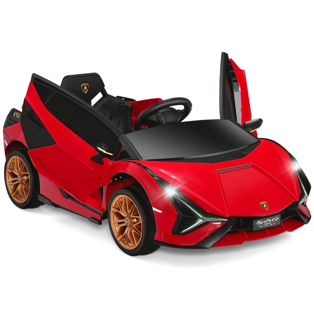 Macchina cavalcabile per bambini con telecomando e luci LED, Veicolo elettrico a batteria 12 V Rosso-Macchinine giocattoli