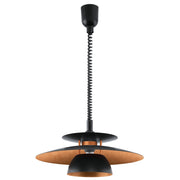Lampadario A Sospensione Moderno Brenda Policarbonato Nero Rame 1 Luce E27