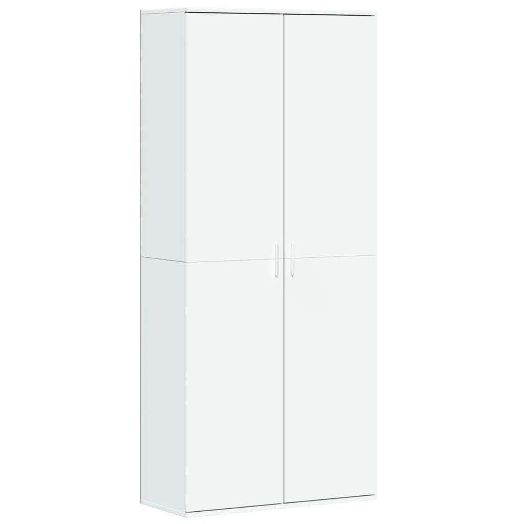 Credenza Bianca 80x35x180 cm in Legno Multistrato