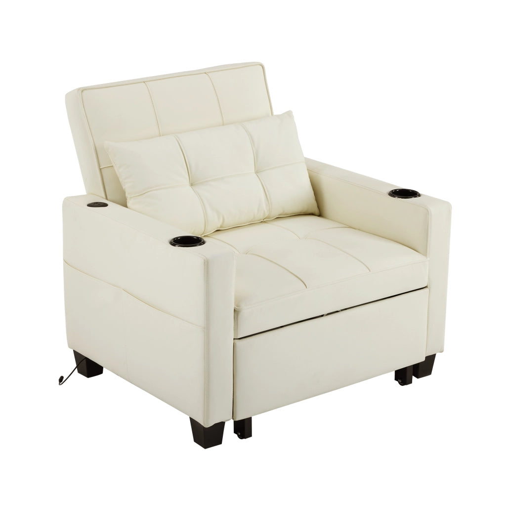 Sofa letto estraibile 3 in 1 - Zephmum- Con porta bevande e USB