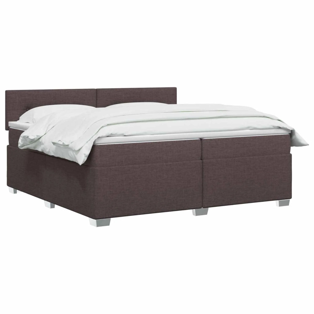 Letto box spring con materasso Marrone Scuro 200 x 200 cm 3450561