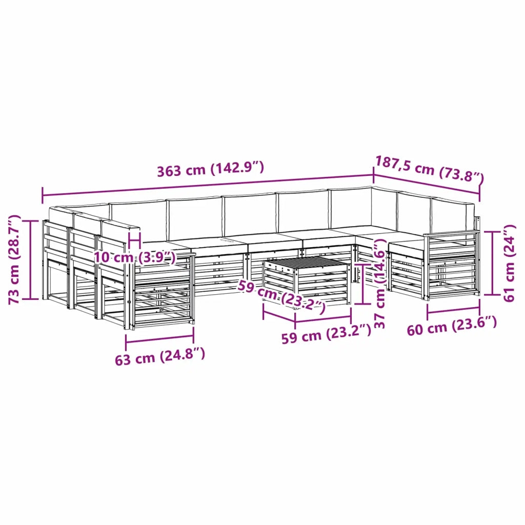 Set di divani da esterno 8 pcs Bianco e Antracite 3392637