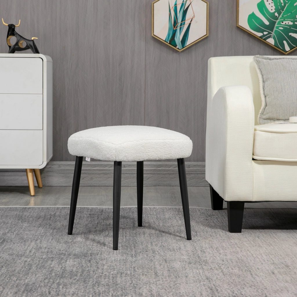 Pouf ¨C Minimal ¨C crema, tessuto boucl¨¦