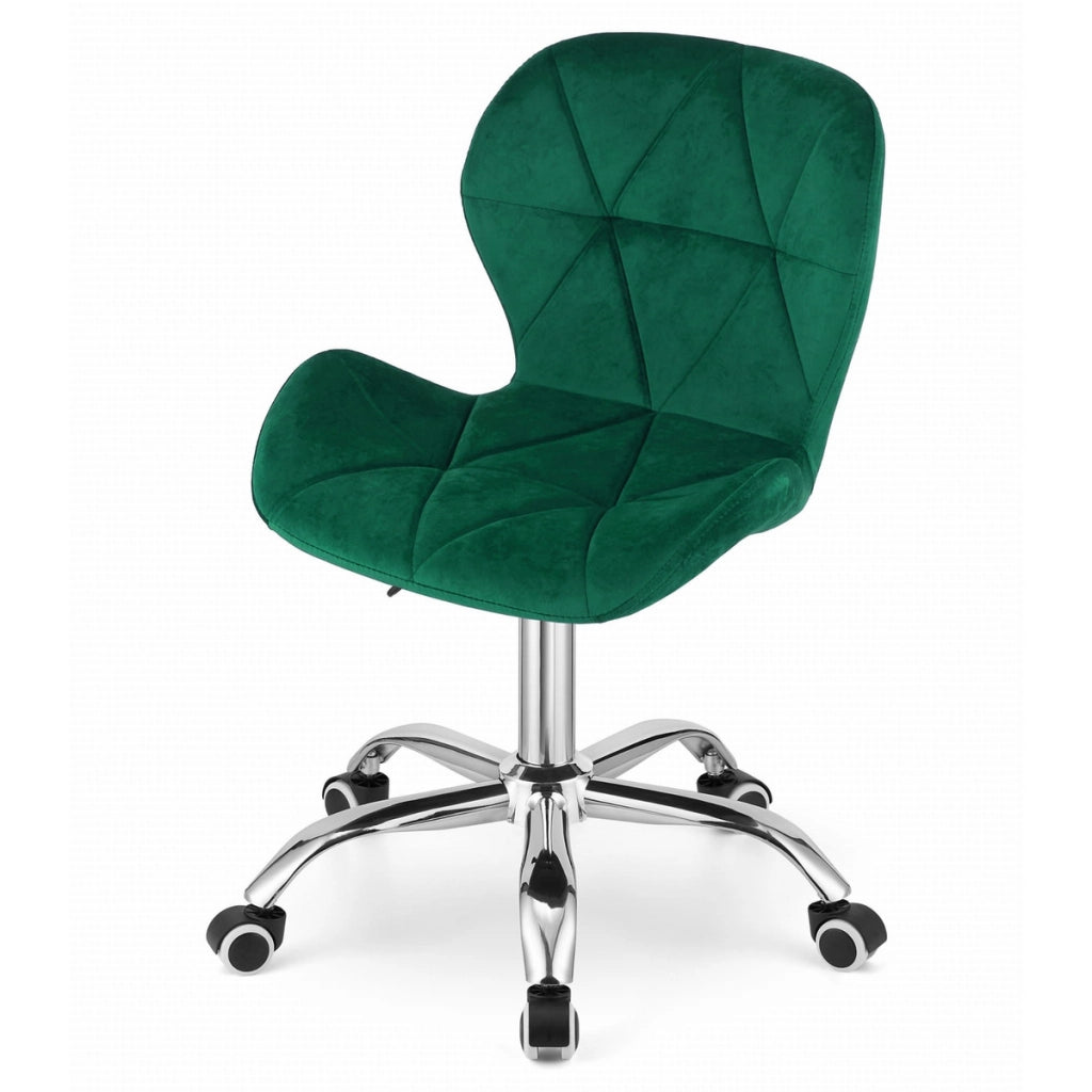 Sedia da ufficio girevole Avola in velluto verde smeraldo