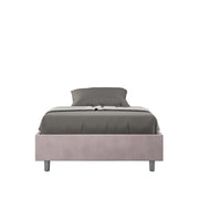 BS COM Letto una piazza e mezza con rete imbottito 120x200 microfibra glicine