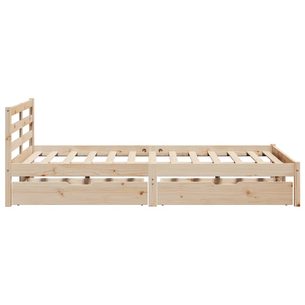 Letto senza Materasso-Struttura Letto 135x190 cm in Legno Massello di Pino 559539