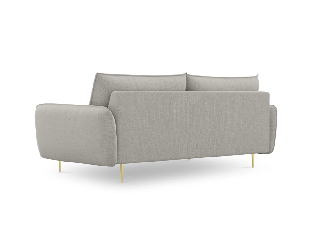 Cosmopolitan Design - Divano "Vienna" 4 posti in tessuto strutturato grigio chiaro 