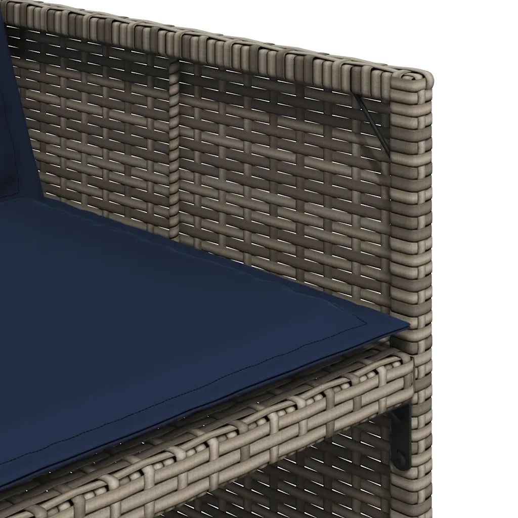 Set da pranzo da giardino da 7 pz con Cuscini in Polyrattan Grigio 3277684