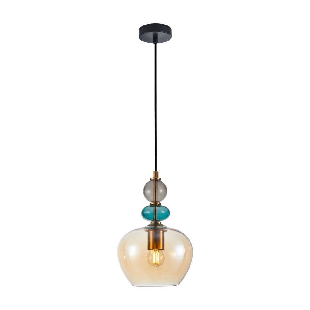 Lampada a sospensione BUSCO vetro multicolor E27 40W