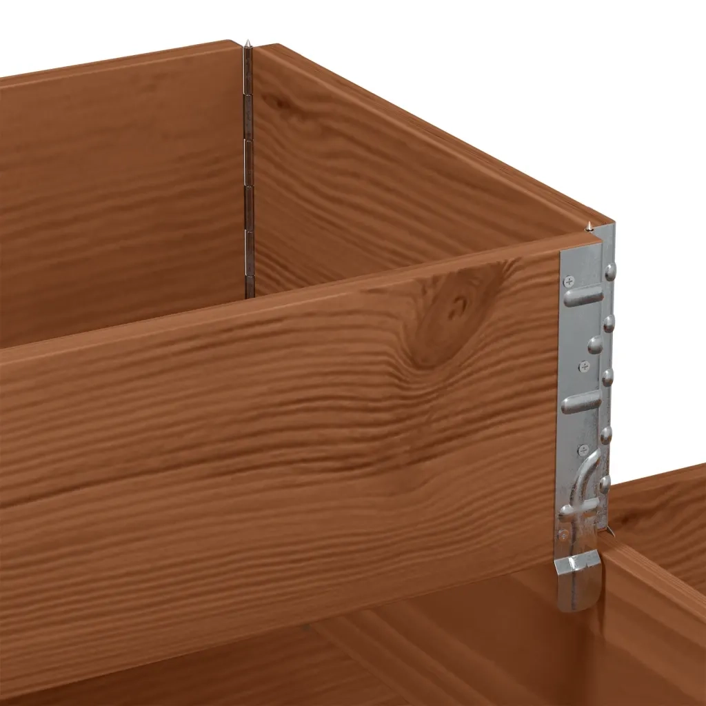 Fioriera Rialzata a 3 Livelli Marrone 120x80 cm Legno di Pino 4010316