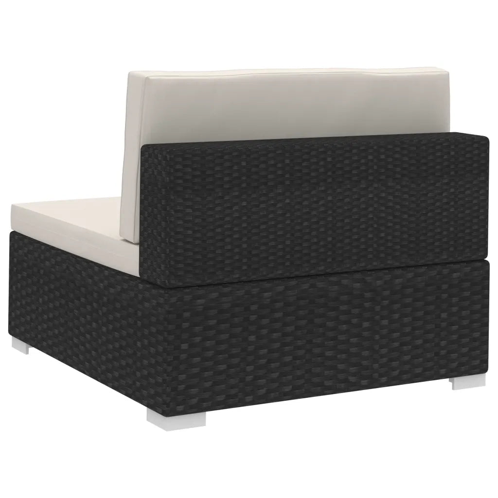 Poltrone Modulari ad Angolo con Cuscini 2 pz Polyrattan Nero CFW7772061