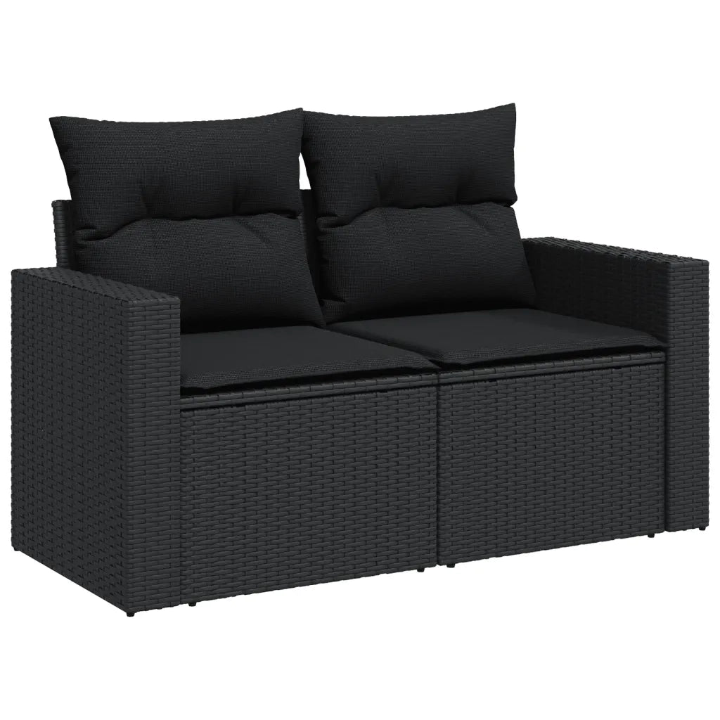 Set Divani da Giardino 11 pz con Cuscini in Polyrattan Nero 3256657