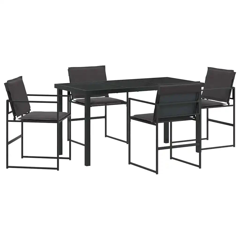 Set da Pranzo per Giardino 5 pcs Nero 3379333