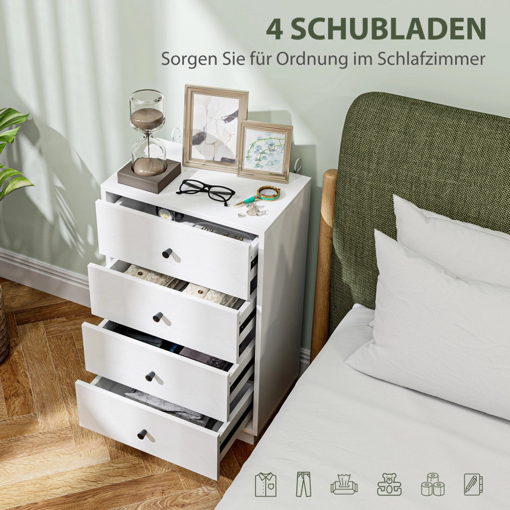 Cassettiera Sideboard con 7 Cassetti ¨C Minimal ¨C Legno Bianco 47x29x75 cm