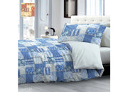 Completo Lenzuola In 100% Cotone Disegno Ocean Modello OB - Singolo - Blu
