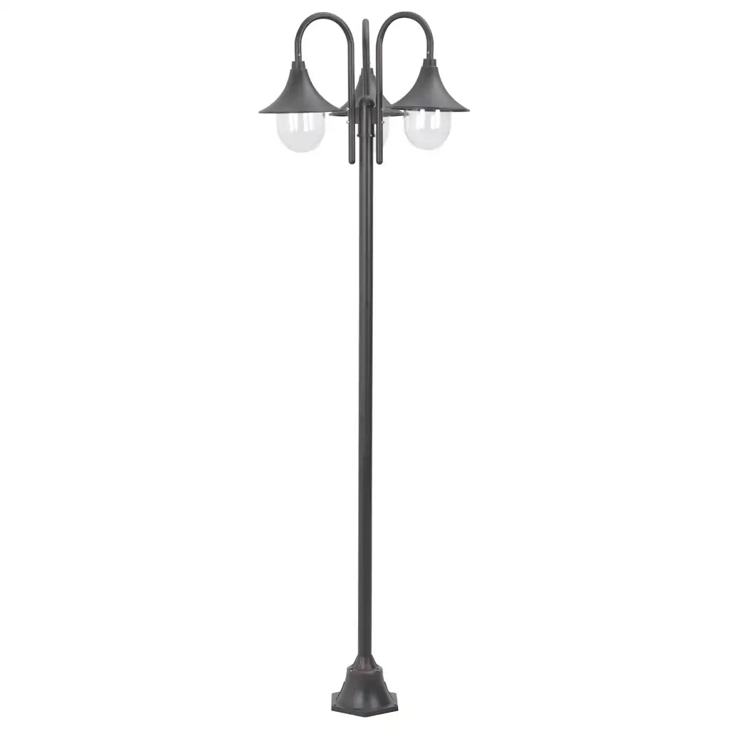 Lampione da Giardino E27 220 cm Alluminio 3 Lampade Bronzo cod mxl 70836
