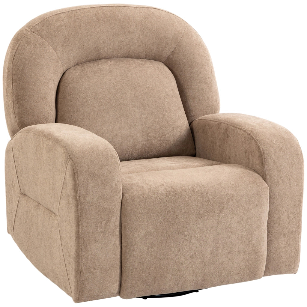 Poltrona Relax Reclinabile Girevole ¨C Minimal ¨C Tessuto Velluto Khaki