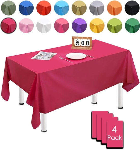 4 pacchi di copriscatola da esterni rettangolari 137cm x 274cm, rosso arancio, impermeabili e resistenti all'acqua, ideali per feste di compleanno, matrimoni, Natale, feste di bambini, cucine, giardini e feste.