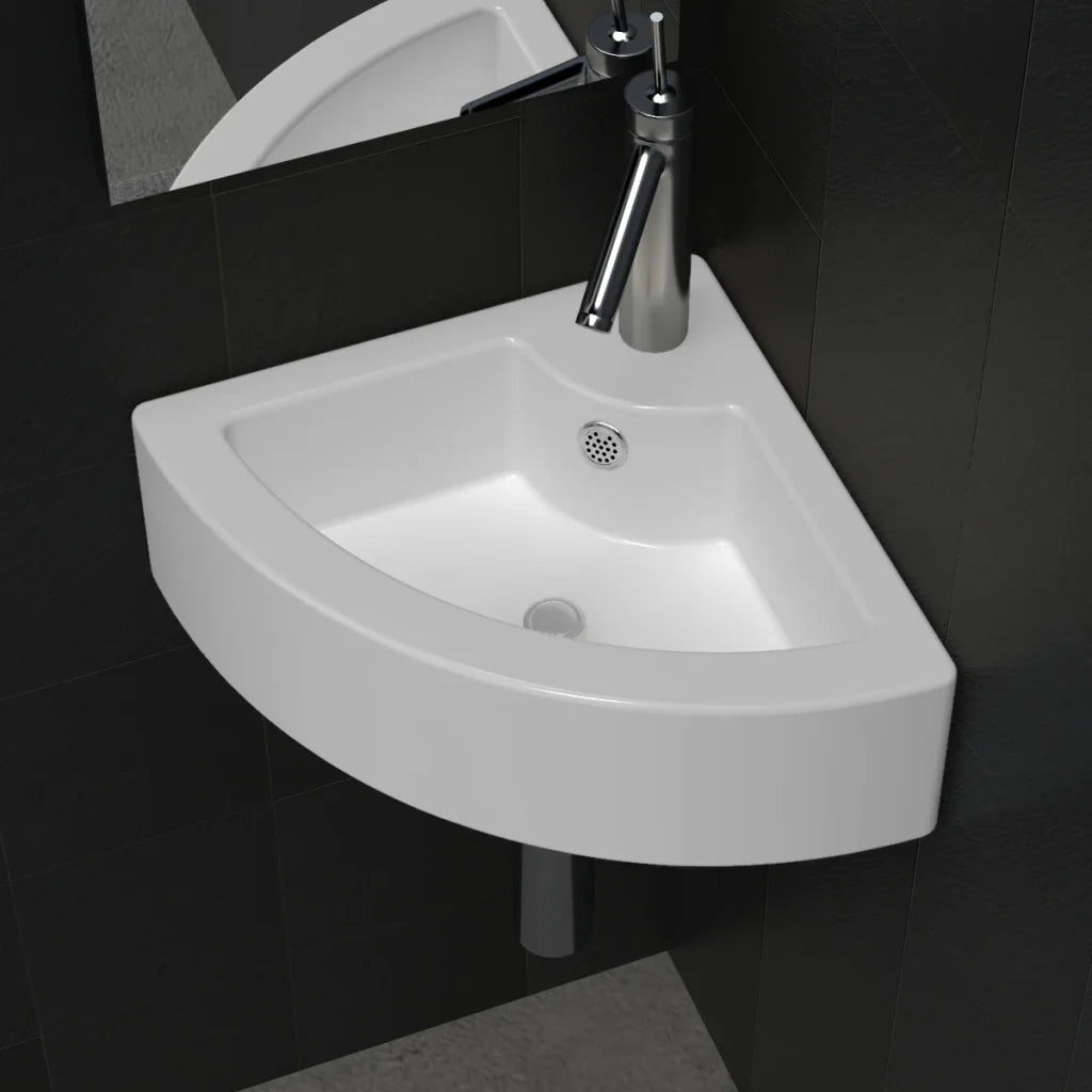 Lavandino con Troppopieno 45x32x12,5 cm Bianco 140697