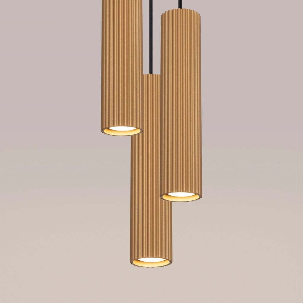 Lampada a sospensione KARBON 3P oro