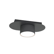 Lampada Da Soffitto 1 Luce Freya In Acciaio Nero Diffusore A Cilindro