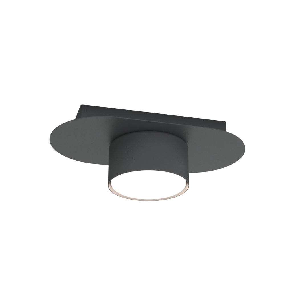 Lampada Da Soffitto 1 Luce Freya In Acciaio Nero Diffusore A Cilindro