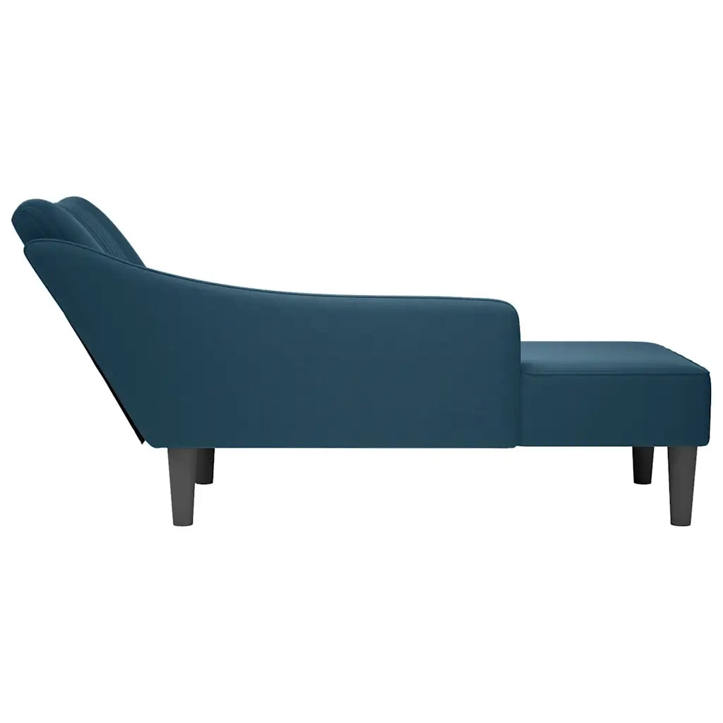 Sdraio con Bracciolo Destro in Velluto Blu 4009791