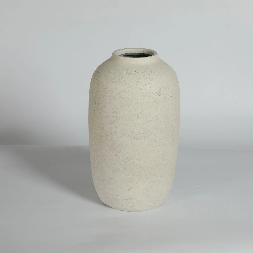 Vaso Rotondo da Giardino Handmade ¨C Xylo ¨C Cemento, Bianco, 30x51 cm