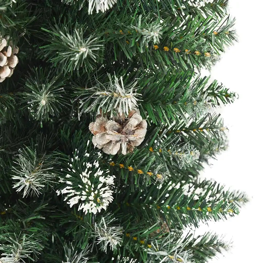 Albero di Natale Artificiale Sottile Verde e Bianco 150 cm 3395287