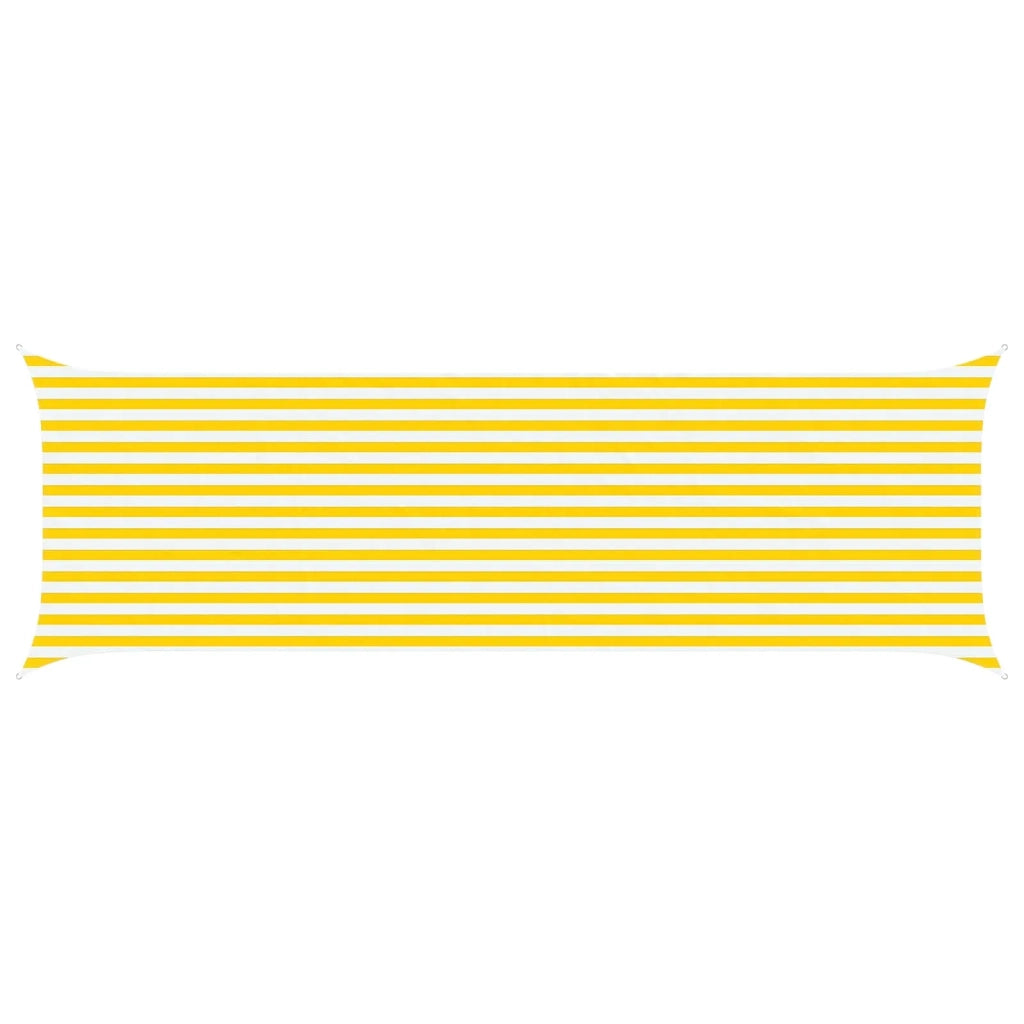 Vela Parasole | Telo Ombra | Vela da ombra solare Giallo e Bianco 6 x 2 m