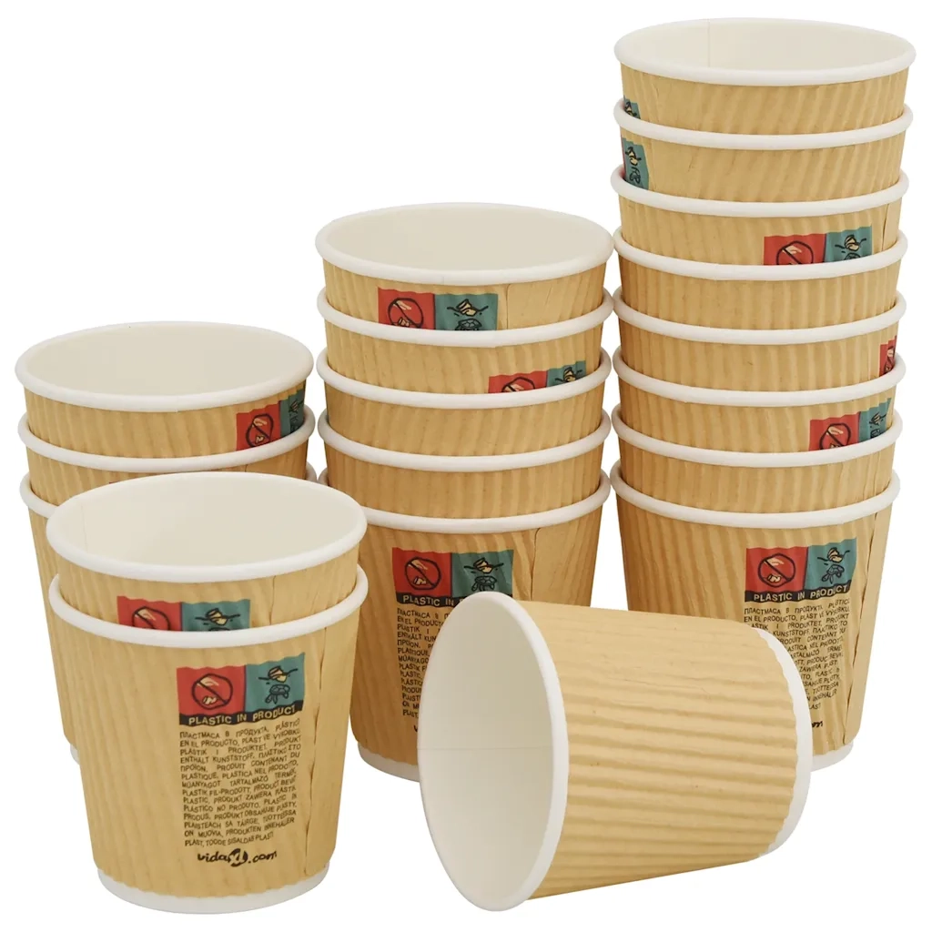 Bicchieri da Caffè in Carta 1000 pz 4oz 100ml Marrone 4102798