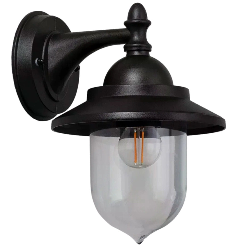 Applique esterna industriale nera IP44 Giovanni E27