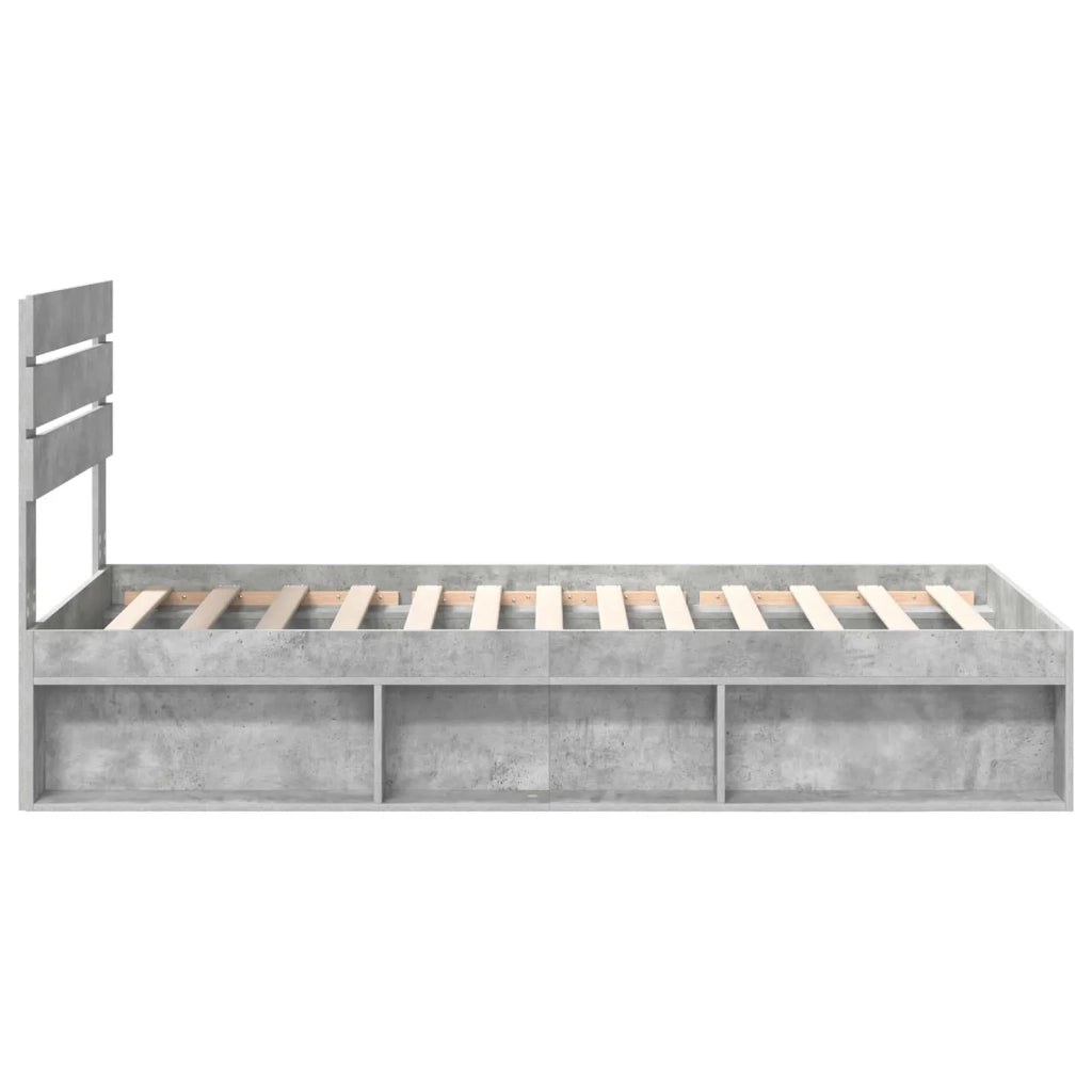 Letto singolo | Letto per adulti | Struttura del letto Grigio Concret¨¨ 90 x 190 cm Pino massello