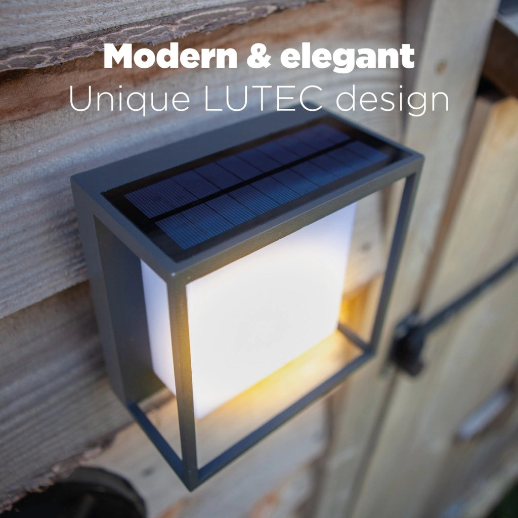 Applique esterno Lutec Curtis LED 3W sensore solare antracite