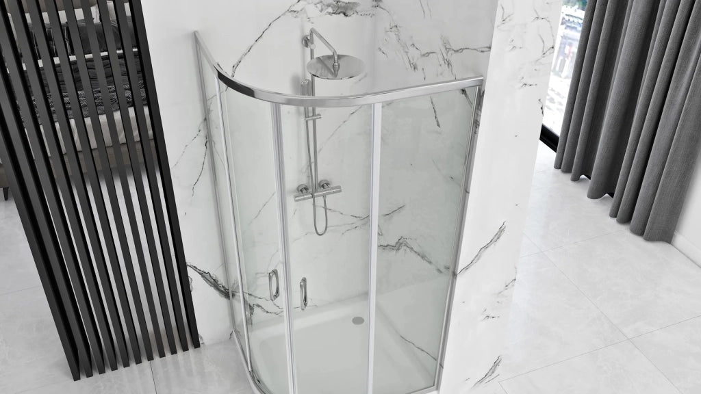 Cabina Doccia Rea Look Chrome 80x80 Con piatto doccia Look bianco