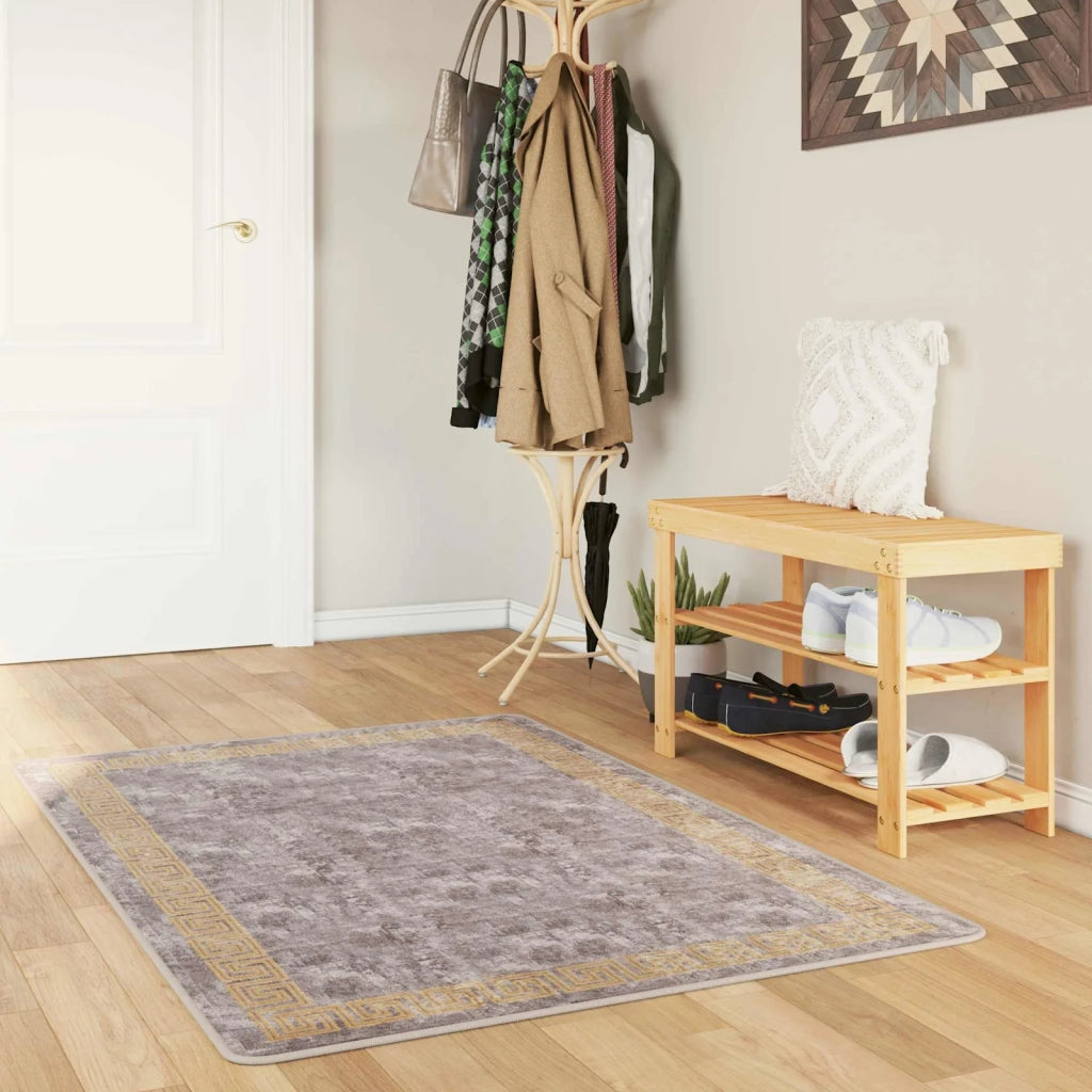 Runner Tappeto MARSA Grigio 100 x 150 cm Poliestere e PVC 42023359
