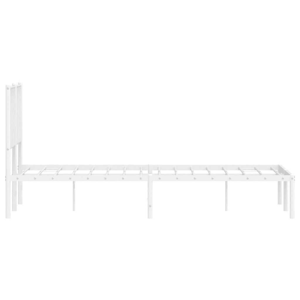 Giroletto con Testiera in Metallo Bianco 120x200 cm 374484