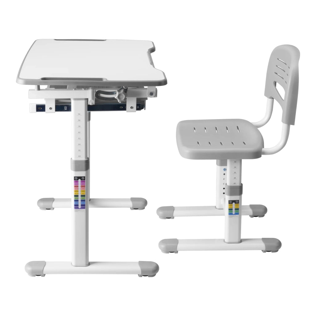 Set scrivania e sedia per bambini grigio e bianco 03_0010683