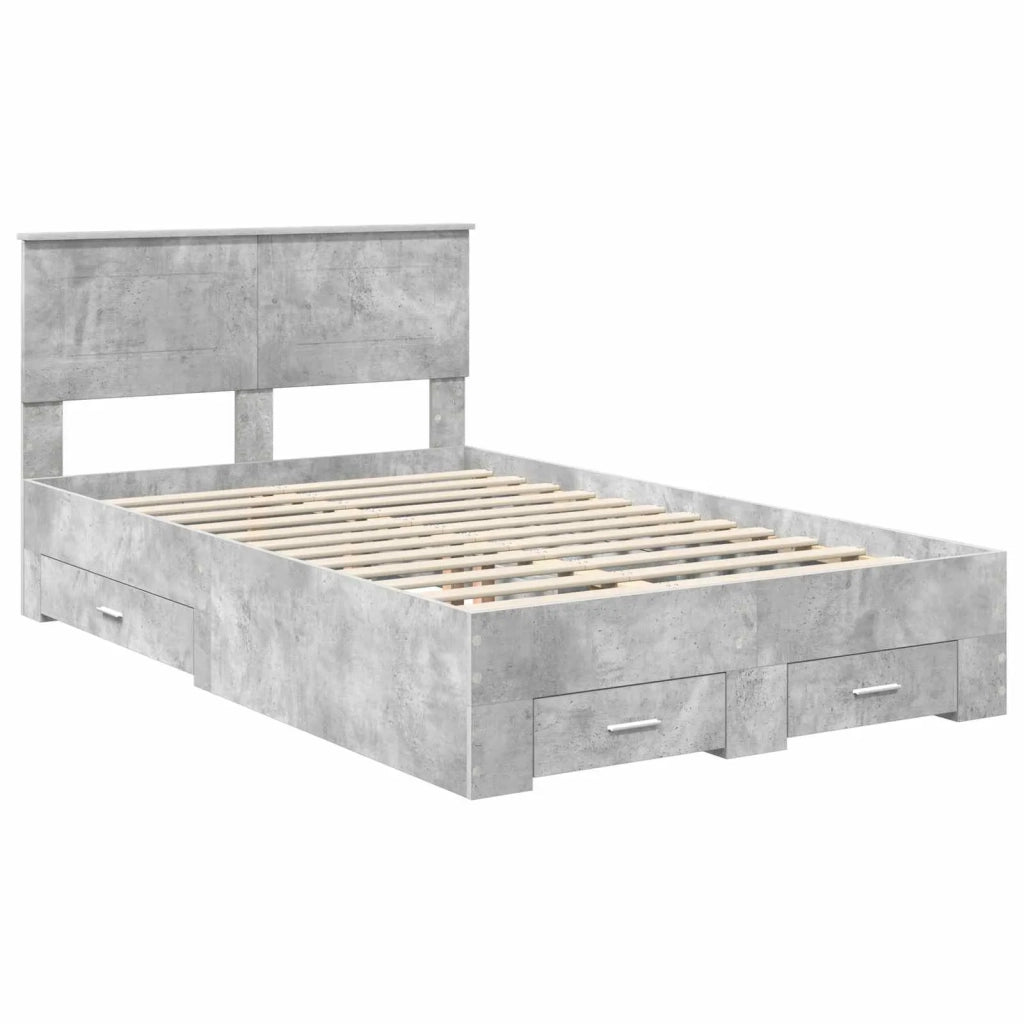 Struttura del letto con testiera Grigio cemento 120 x 190 cm 3408284