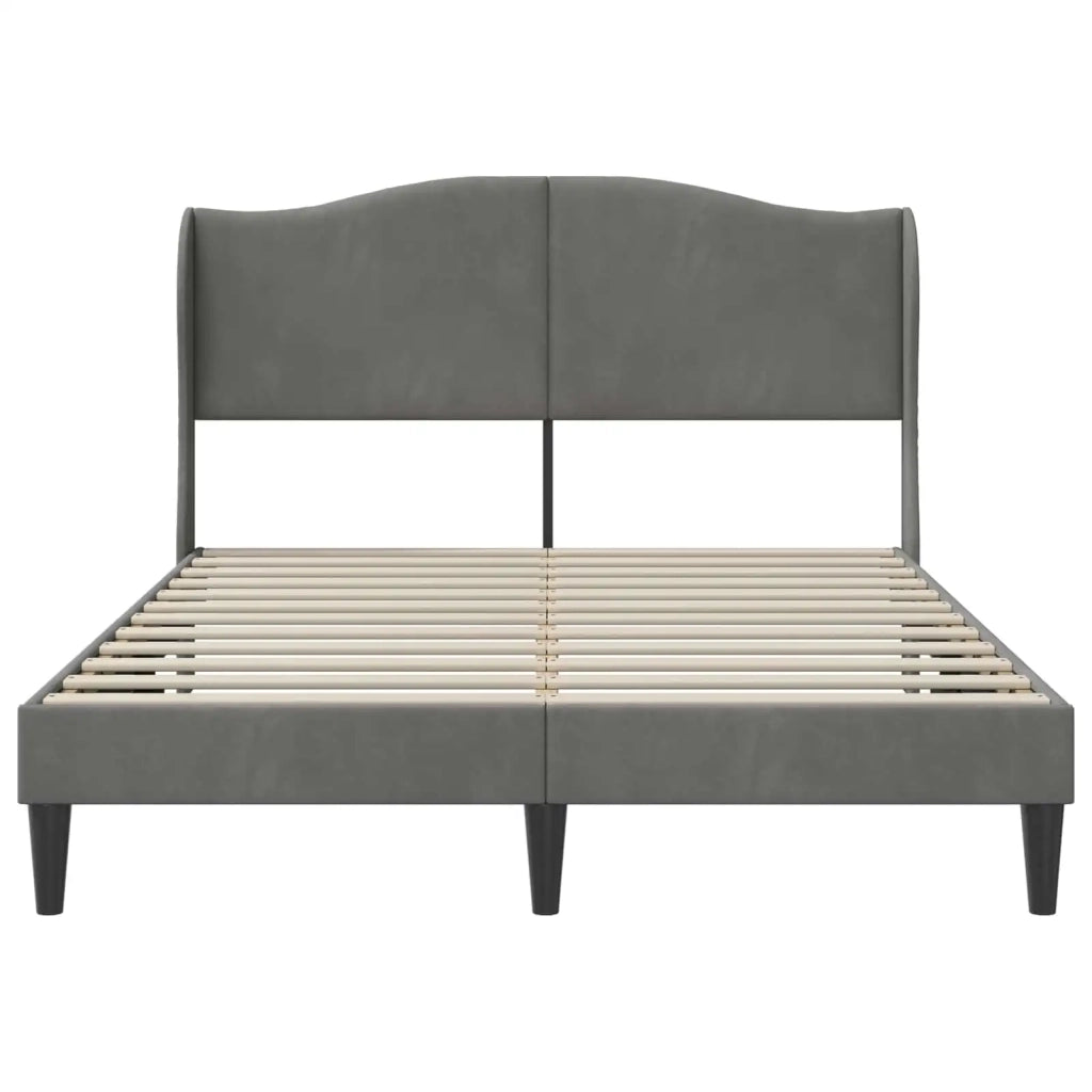 Struttura del letto-Giroletto Grigio Scuro 120 x 190 cm Velluto 408077