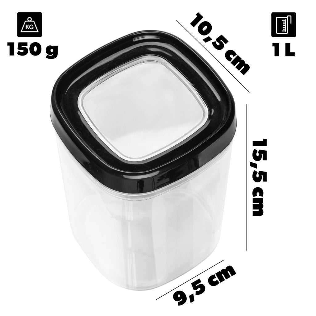 KADAX Contenitori per alimenti sfusi e spezie con coperchio, in plastica, confezione da 3 pezzi.