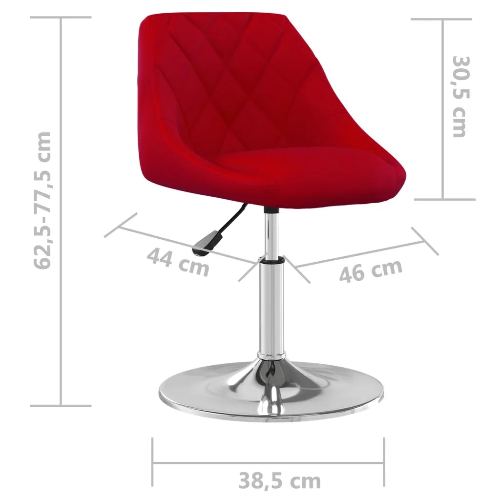 Sedie da Pranzo Girevoli 6 pz Rosso Vino in Velluto 3088775